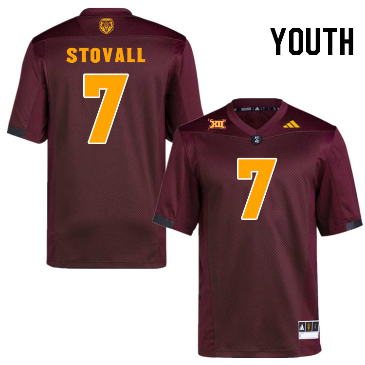 Youth #7 Melquan Stovall Arizona State Sun Devils College Football Jerseys Stitched-Maroon